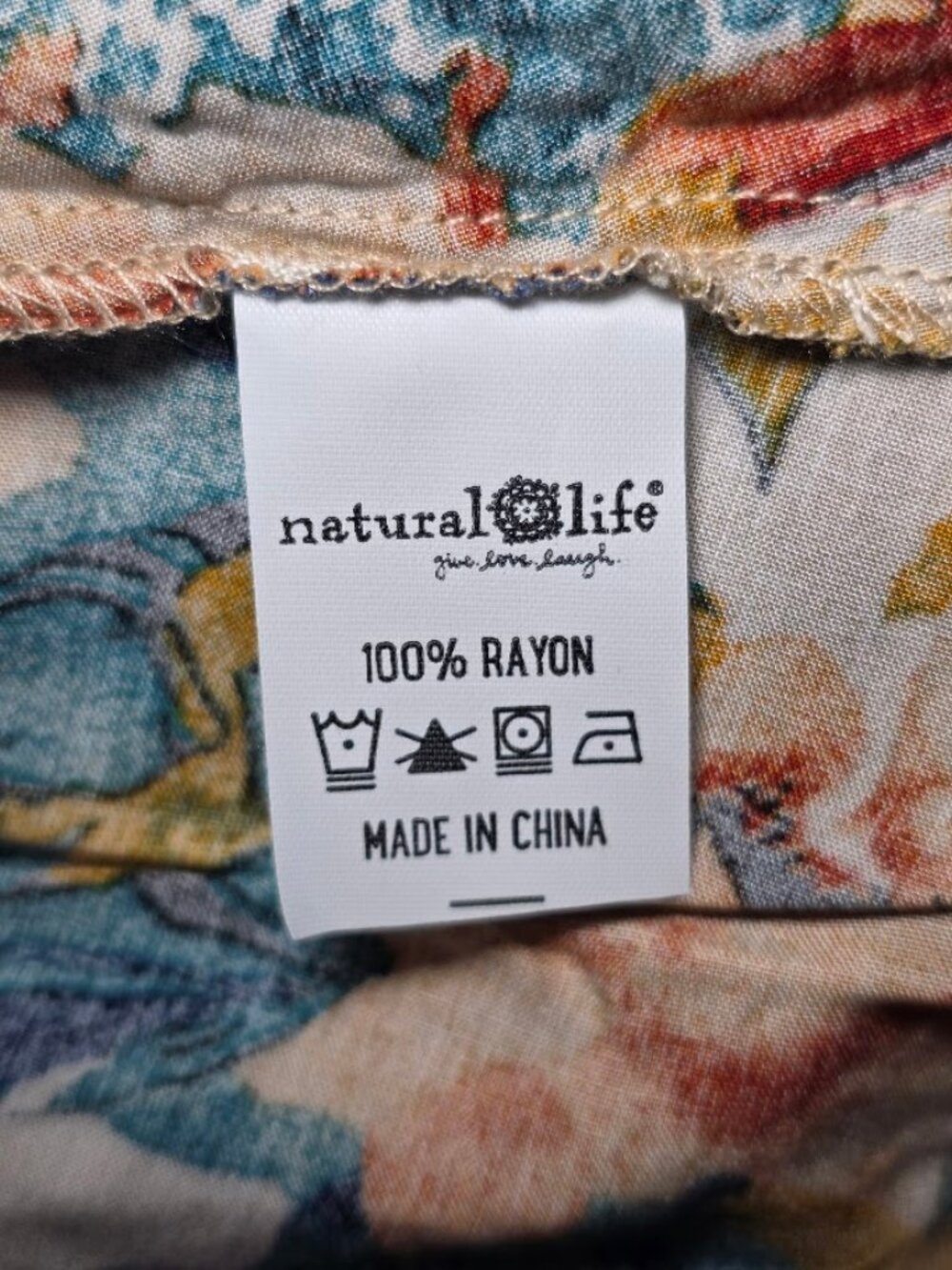 NWT Natural Life Gigi Mini Dress - Grey Orange Roses M - Picture 8 of 8